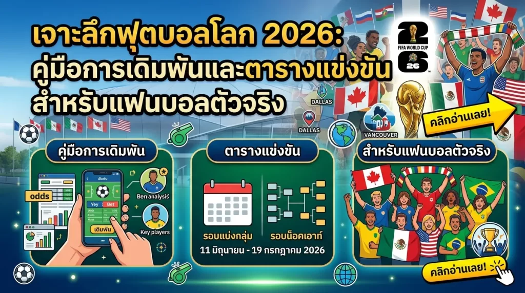 เจาะลึกฟุตบอลโลก 2026: คู่มือการเดิมพันและตารางแข่งขันสำหรับแฟนบอลตัวจริง